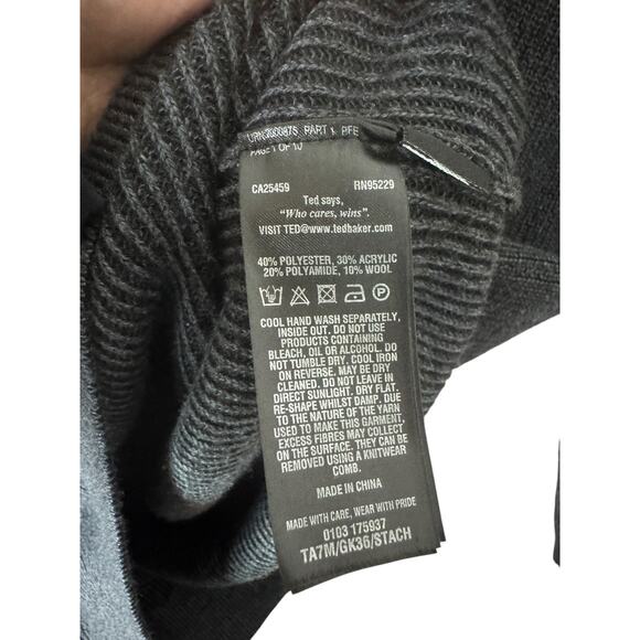 Ted Baker London Half-Zip Funnel Neck Rib Knit Sweater, Men’s Size 4 (L) - Picture 5 of 9